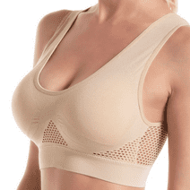 Naphebe Breathable Cool Liftup Air Bra, Women's Underwear Hollow Breathable Mesh Hole Large Size Sports Bra No Steel Ring, Plus Size Sports Bras for Women