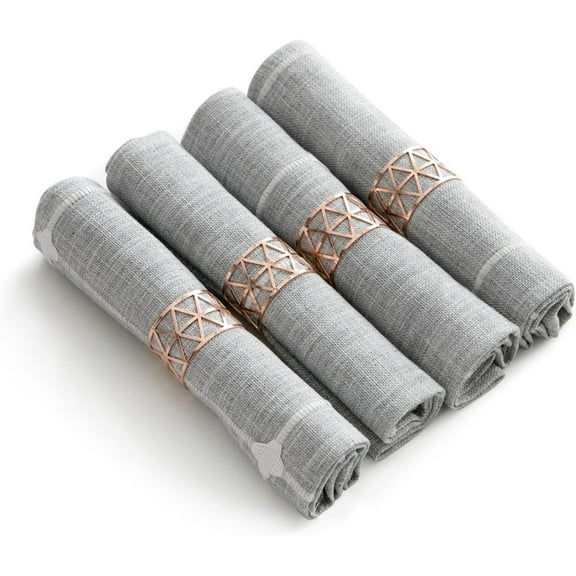 Napkin 45x45cm Set of 4 Pieces, Decorative Cotton Linen Napkins for Famliy Dinner, Light Grey