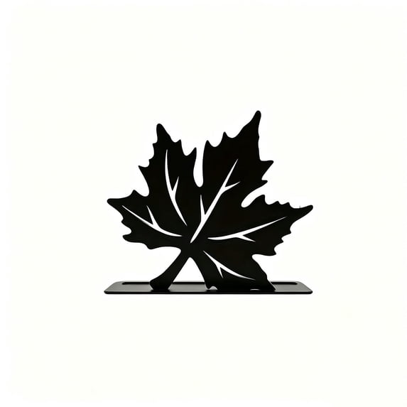 Napkin Holder,Black Maple Leaf Metal Dispenser,Iron Leaf Stand for Kitchen Counter,Fall Thanksgiving Dining Table Kitchen