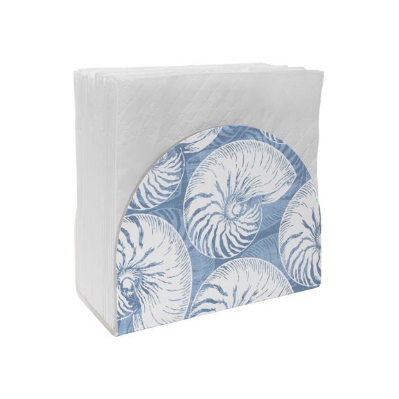 Napkin Holder Blue Nautilus Shell Standing Napkin Dispenser 1 Pack Ocean Conch Marine Life Acrylic Paper Napkin Holders for Table Kitchen Dining Cocktail Home Party Hotel Cafe Bar Bathroom