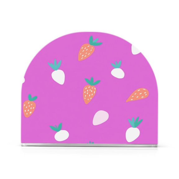 Napkin Holder Carrot Seamless Pattern Thick U Shape Acrylic Non Slip Space Saving for Kitchen