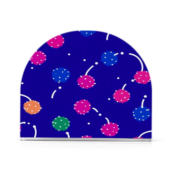 Napkin Holder Colorful Berries Thick U Shape Acrylic Non Slip Space Saving for Kitchen