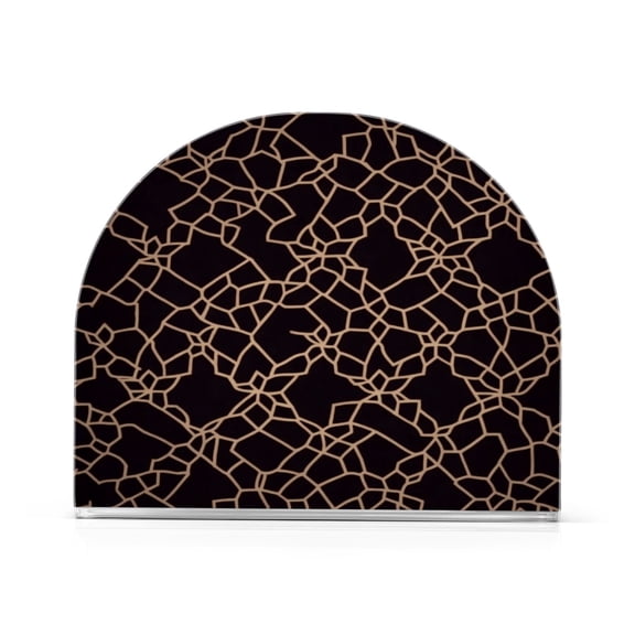 Napkin Holder Dark Cracked Surface Pattern Thick U Shape Acrylic Non Slip Space Saving for Kitchen