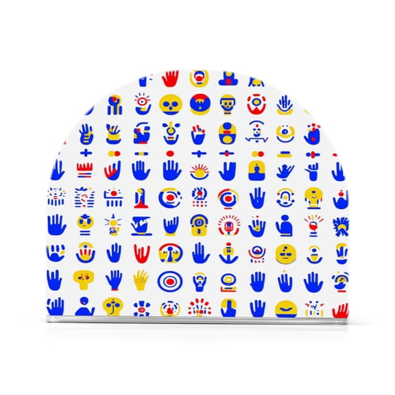 Napkin Holder Emoji Collection Thick U Shape Acrylic Non Slip Space Saving for Kitchen