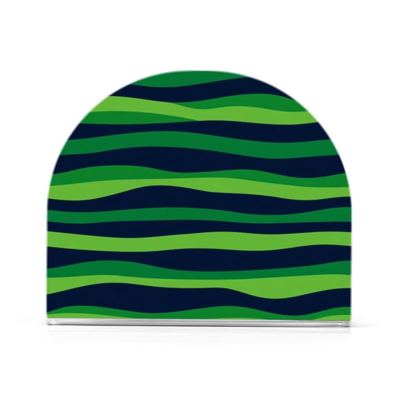 Napkin Holder Green Waves Thick U Shape Acrylic Non Slip Space Saving for Kitchen