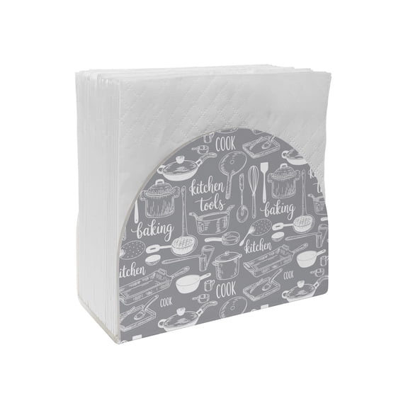 Napkin Holder Kitchen Tools Standing Napkin Dispenser 1 Pack Grey Utensils Pots Pans Spoon Fork Acrylic Paper Napkin Holders for Table Kitchen Dining Cocktail Home Party Hotel Cafe Bar Bathroom