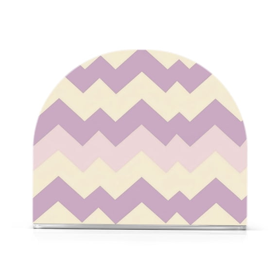 Napkin Holder Lavender Zigzag Thick U Shape Acrylic Non Slip Space Saving for Kitchen
