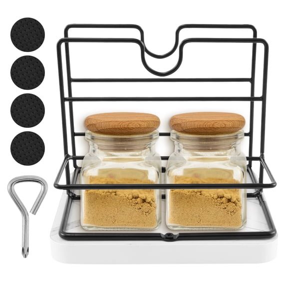 Napkin Holder Metal Napkin Holder with Salt and Pepper Shakers Caddy Modern Napkin Dispenser for Table Kitchen Countertop, Not Including Salt and Pepper Shakers (Middle Wooden)