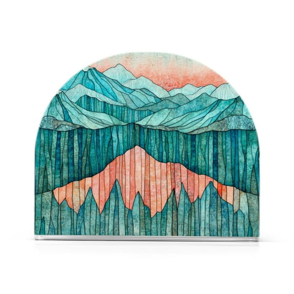 Napkin Holder Mountain Range Art Thick U Shape Acrylic Non Slip Space Saving for Kitchen
