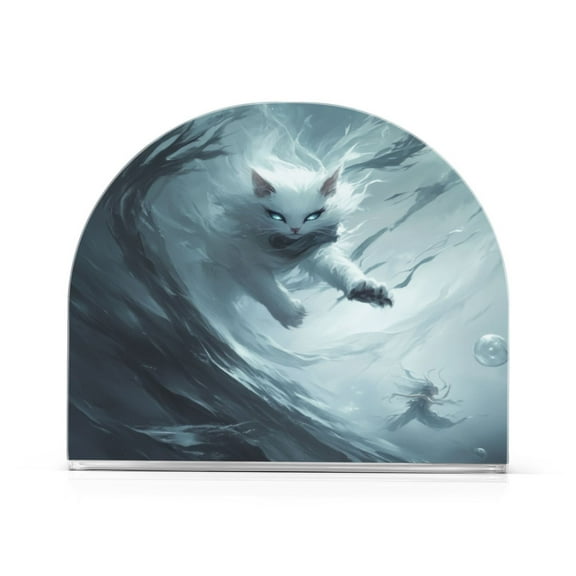 Napkin Holder Mysterious Battle Cat Thick U Shape Acrylic Non Slip Space Saving for Kitchen