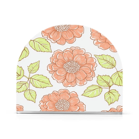 Napkin Holder Peach Blossom Pattern Design Thick U Shape Acrylic Non Slip Space Saving for Kitchen