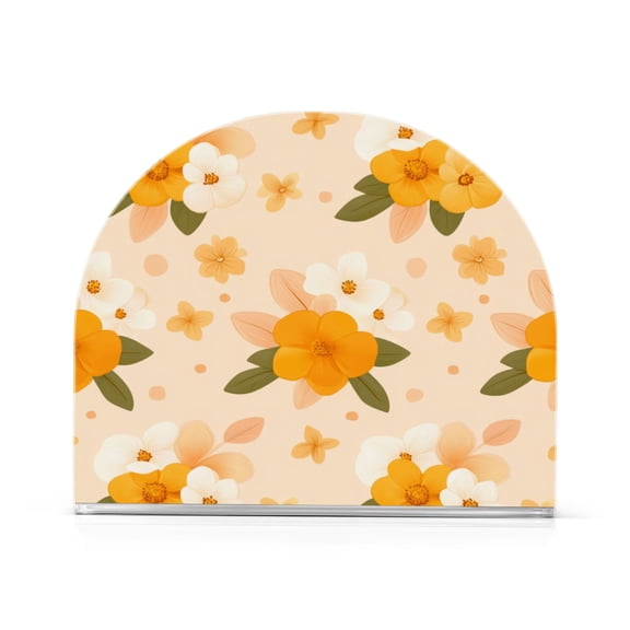 Napkin Holder Peach Blossom Pattern Thick U Shape Acrylic Non Slip Space Saving for Kitchen
