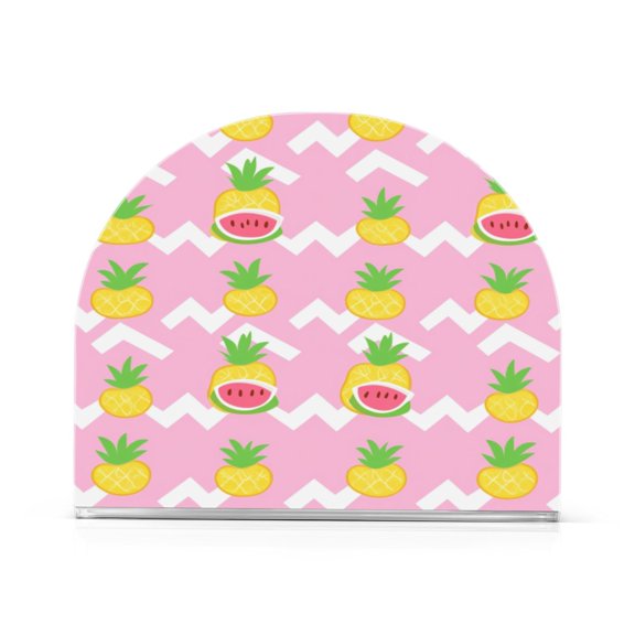 Napkin Holder Pink Pineapple Watermelon Thick U Shape Acrylic Non Slip Space Saving for Kitchen