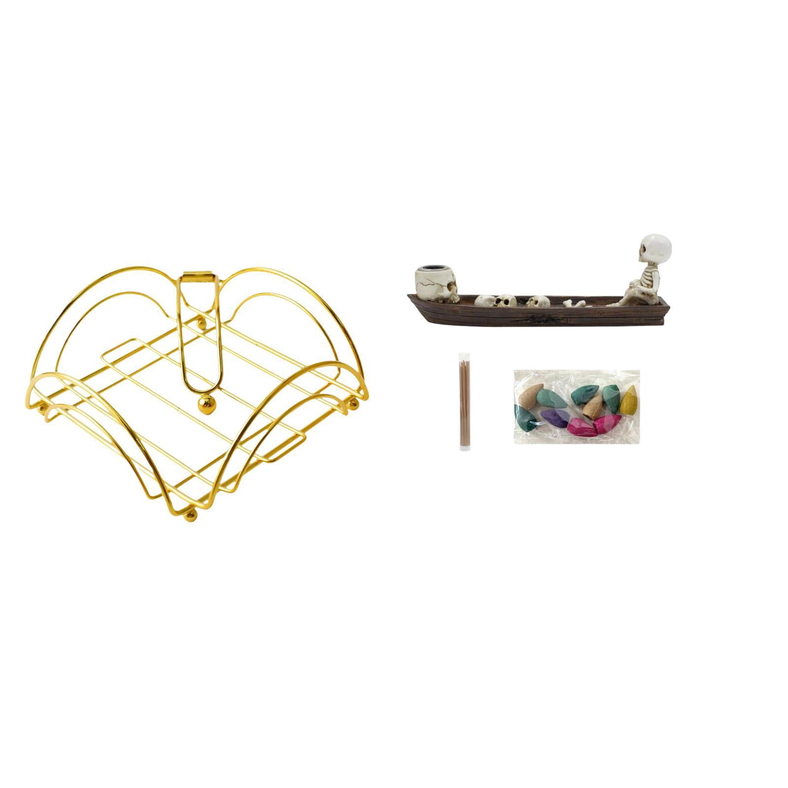 Napkin Holder Skull Ship Incense Burner Iron Resin Multipurpose Storage for Home Bar Halloween Party