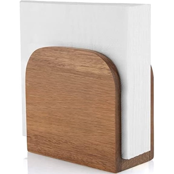 Napkin Holder for Table,  Acacia Wooden Napkin Holders for Kitchen, Napkin Holder for Kitchen Dining Room Table Decor, Upright Wood Napkin Dispenser for Indoor & Outdoor Use