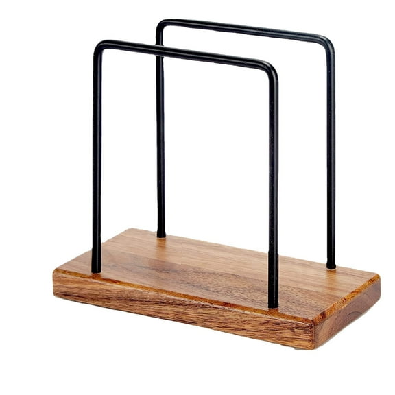 Napkin Holder for Table, Bamboo Iron Standing Napkin Dispenser for Kitchen Dining Table Farmhouse Cocktail Picnic Bar Rustic Wood Holders for Paper Mail Bills Suitable for All Dining Room Decors Black