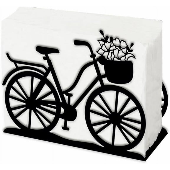 Napkin Holder for Tables Bicycle Iron Bike Cocktail Napkins Holder for Kitchen Serviette Dispenser Metal Freestanding Cloth Towel Paper Organizer Dining Table Farmhouse Restaurants Black BlackDIY