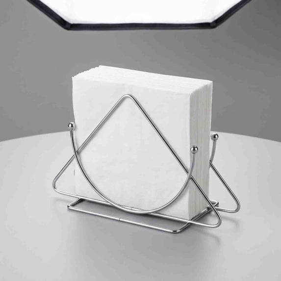Napkin Holder, Tabletop Napkin Dispenser with Weighted Base, Decorative Iron Napkin Rack for Kitchen Counter, Space-Saving Tissue Organizer for Dining Table, Coffee Shop, and Restaurant Use