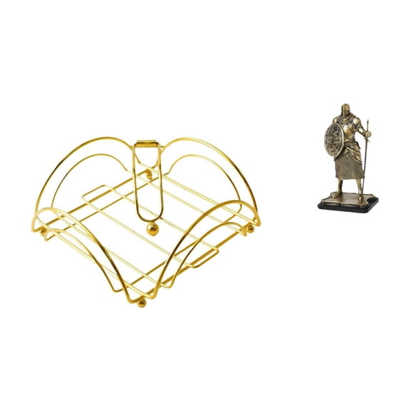 Napkin Holder Tissue Storage Dispenser Iron Frame Knight Statue Decorative Ornament for Home Cafe Office Tables