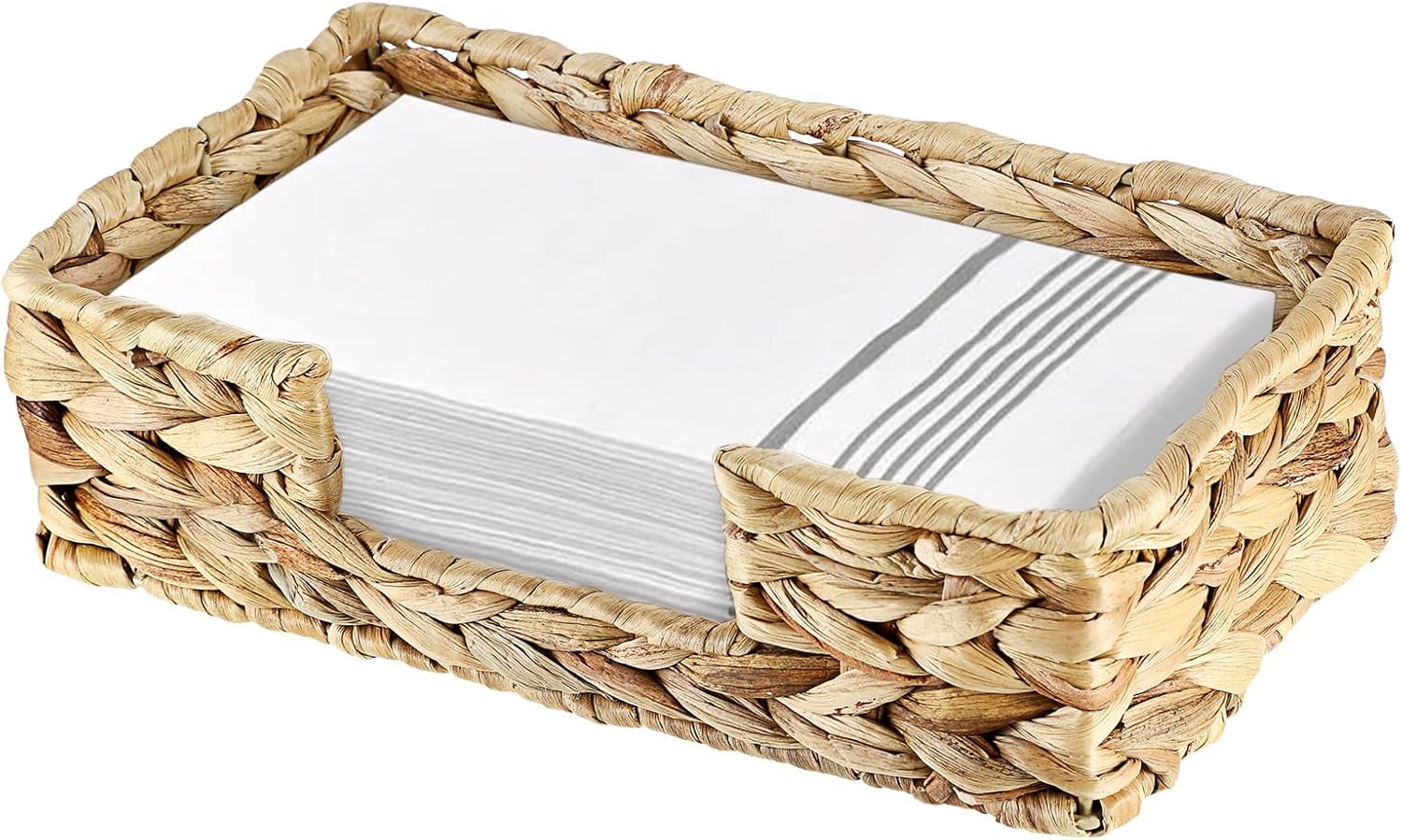 Napkin Holder, Water Hyacinth Guest Towel Holder Tray for Bathroom,Wicker Bathroom Napkin Holder ...