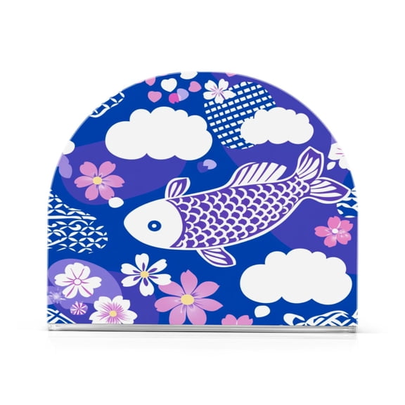 Napkin Holder Whimsical Oceanic Floral Thick U Shape Acrylic Non Slip Space Saving for Kitchen