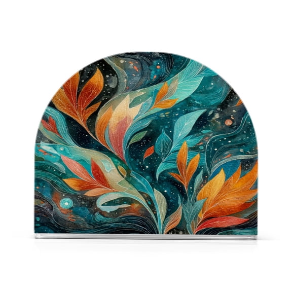 Napkin Holder for Table Kitchen Paper Tissue Organization Standing Paper Napkin Storage Abstract Leaves