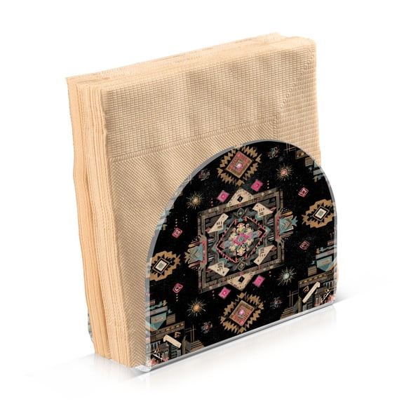 Napkin Holder for Table Kitchen Paper Tissue Organization Standing Paper Napkin Storage Abstract Shapes Pattern
