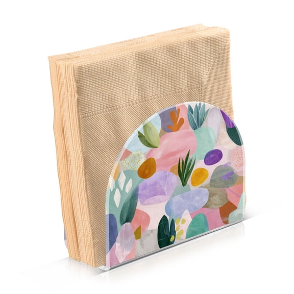 Napkin Holder for Table Kitchen Paper Tissue Organization Standing Paper Napkin Storage Abstract Shapes and Forms Pattern