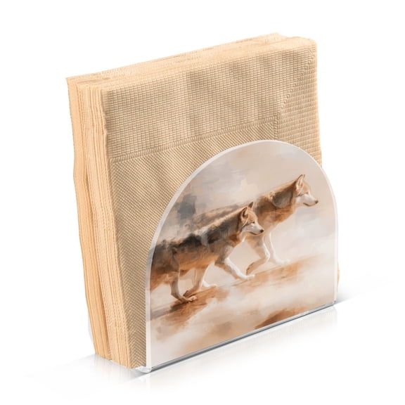 Napkin Holder for Table Kitchen Paper Tissue Organization Standing Paper Napkin Storage Abstract Wild Animals
