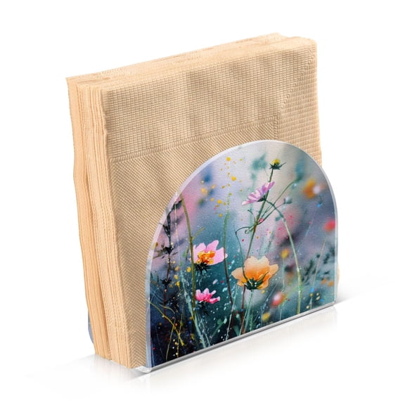 Napkin Holder for Table Kitchen Paper Tissue Organization Standing Paper Napkin Storage Abstract Wildflowers