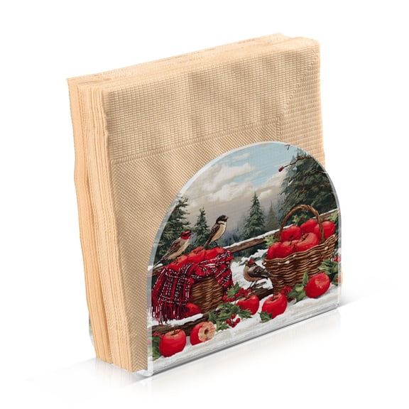 Napkin Holder for Table Kitchen Paper Tissue Organization Standing Paper Napkin Storage Apples and Baskets
