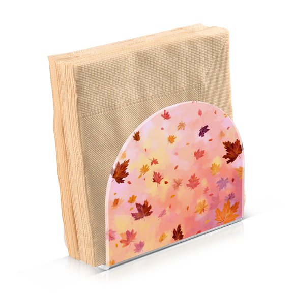Napkin Holder for Table Kitchen Paper Tissue Organization Standing Paper Napkin Storage Autumn Leaves Falling