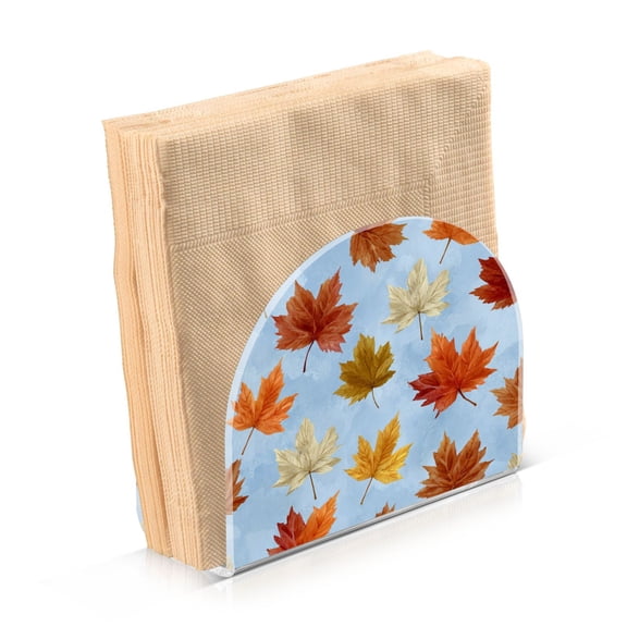 Napkin Holder for Table Kitchen Paper Tissue Organization Standing Paper Napkin Storage Autumn Maple Leaves