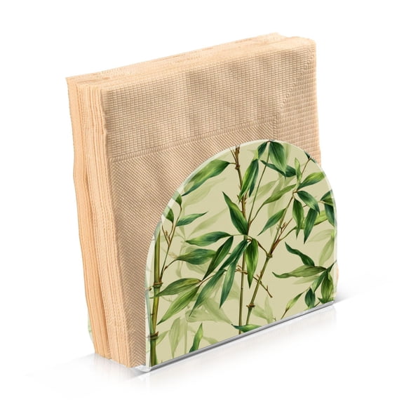 Napkin Holder for Table Kitchen Paper Tissue Organization Standing Paper Napkin Storage Bamboo Pattern