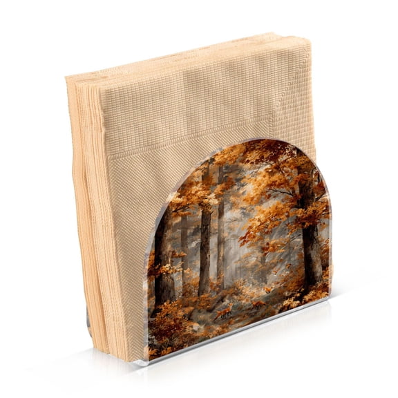 Napkin Holder for Table Kitchen Paper Tissue Organization Standing Paper Napkin Storage Beautiful Autumn Forest