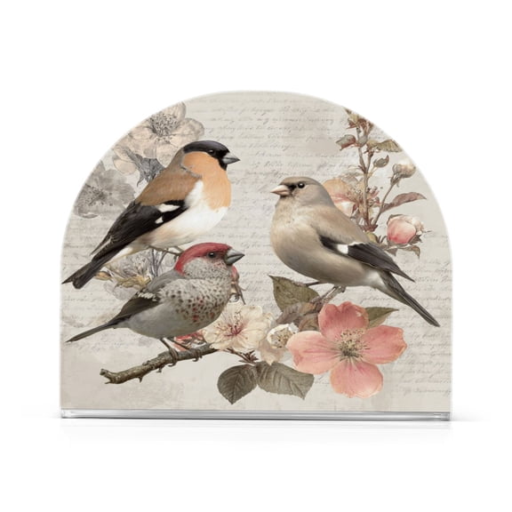 Napkin Holder for Table Kitchen Paper Tissue Organization Standing Paper Napkin Storage Beautiful Birds Sitting on Branches