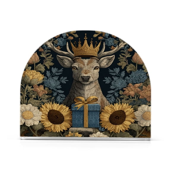 Napkin Holder for Table Kitchen Paper Tissue Organization Standing Paper Napkin Storage Beautiful Deer Wearing A Crown
