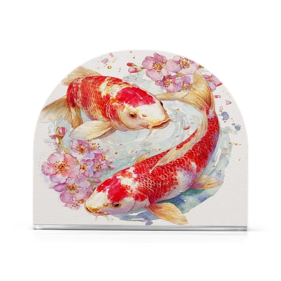 Napkin Holder for Table Kitchen Paper Tissue Organization Standing Paper Napkin Storage Beautiful Golden Carpa Gray-white Cat