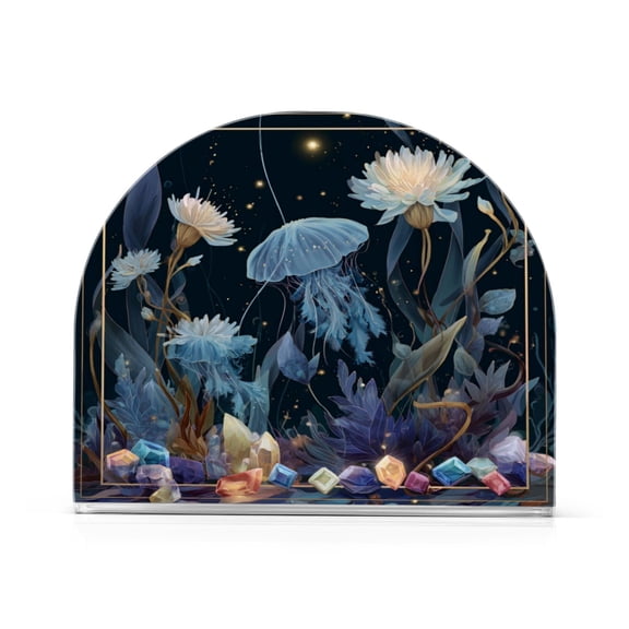 Napkin Holder for Table Kitchen Paper Tissue Organization Standing Paper Napkin Storage Bioluminescent Marine Plants