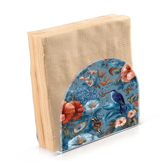 Napkin Holder for Table Kitchen Paper Tissue Organization Standing Paper Napkin Storage Birds and Flowers