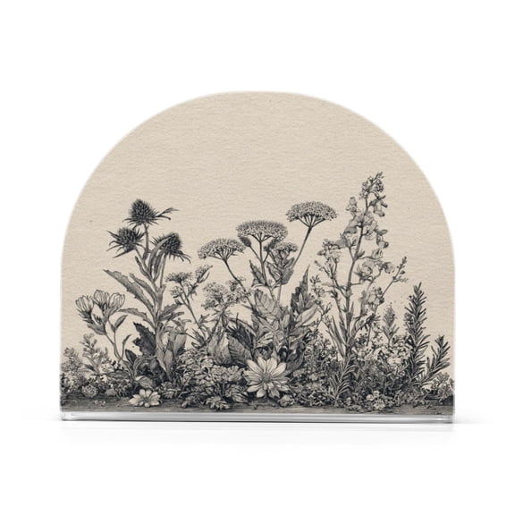 Napkin Holder for Table Kitchen Paper Tissue Organization Standing Paper Napkin Storage Black and White Ink Drawing