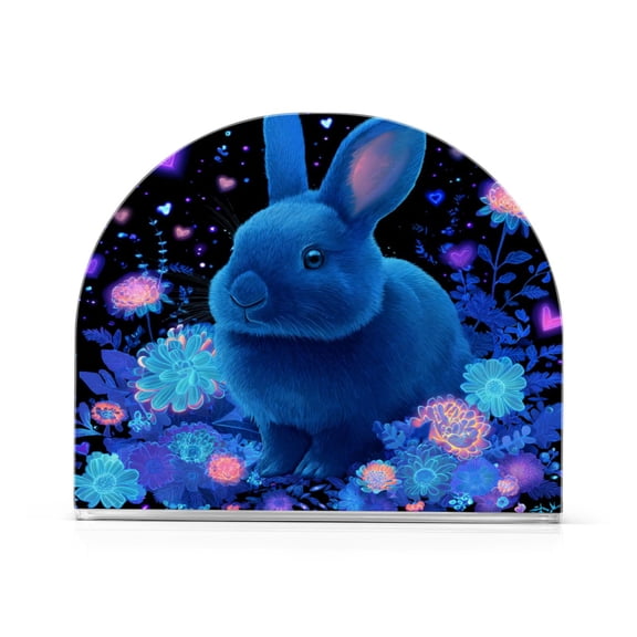 Napkin Holder for Table Kitchen Paper Tissue Organization Standing Paper Napkin Storage Blue Bunny