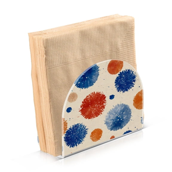 Napkin Holder for Table Kitchen Paper Tissue Organization Standing Paper Napkin Storage Blue Splashes Artistic Pattern