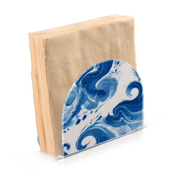 Napkin Holder for Table Kitchen Paper Tissue Organization Standing Paper Napkin Storage Blue Tie-dye Pattern
