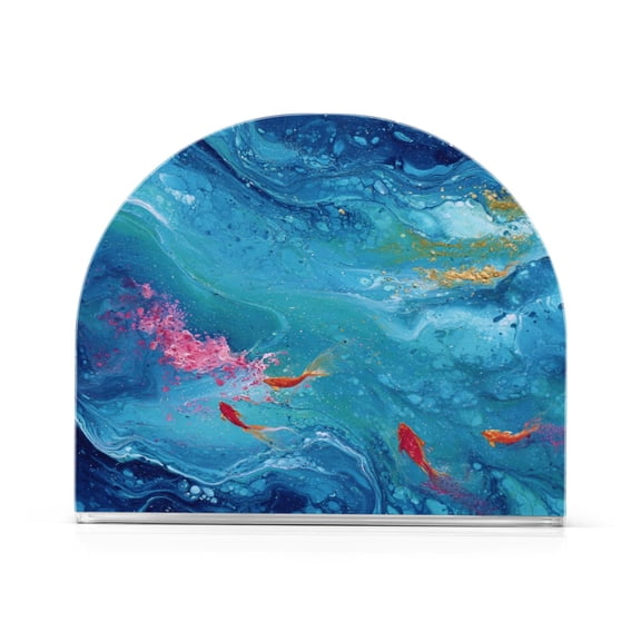 Napkin Holder for Table Kitchen Paper Tissue Organization Standing Paper Napkin Storage Blue Vortex