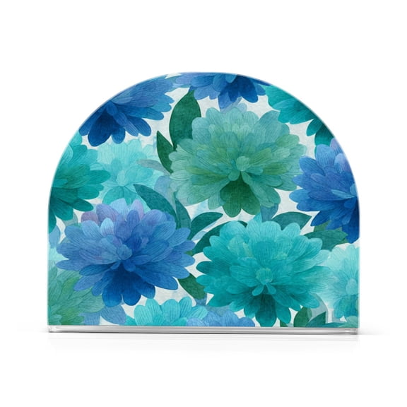Napkin Holder for Table Kitchen Paper Tissue Organization Standing Paper Napkin Storage Blue-green Flowers