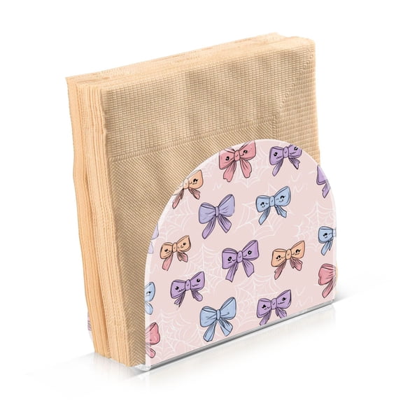 Napkin Holder for Table Kitchen Paper Tissue Organization Standing Paper Napkin Storage Bows and Spider Webs