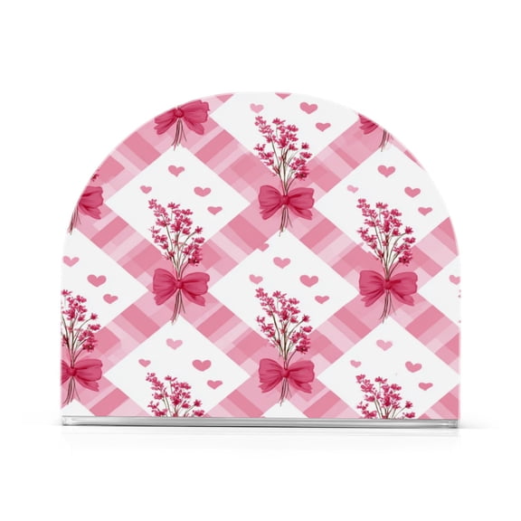 Napkin Holder for Table Kitchen Paper Tissue Organization Standing Paper Napkin Storage Bows and Wildflowers Pattern