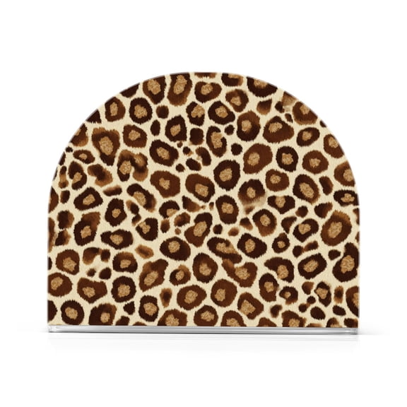 Napkin Holder for Table Kitchen Paper Tissue Organization Standing Paper Napkin Storage Brown Leopard Print Pattern