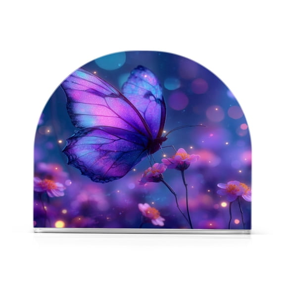 Napkin Holder for Table Kitchen Paper Tissue Organization Standing Paper Napkin Storage Butterfly with Glowing Wings